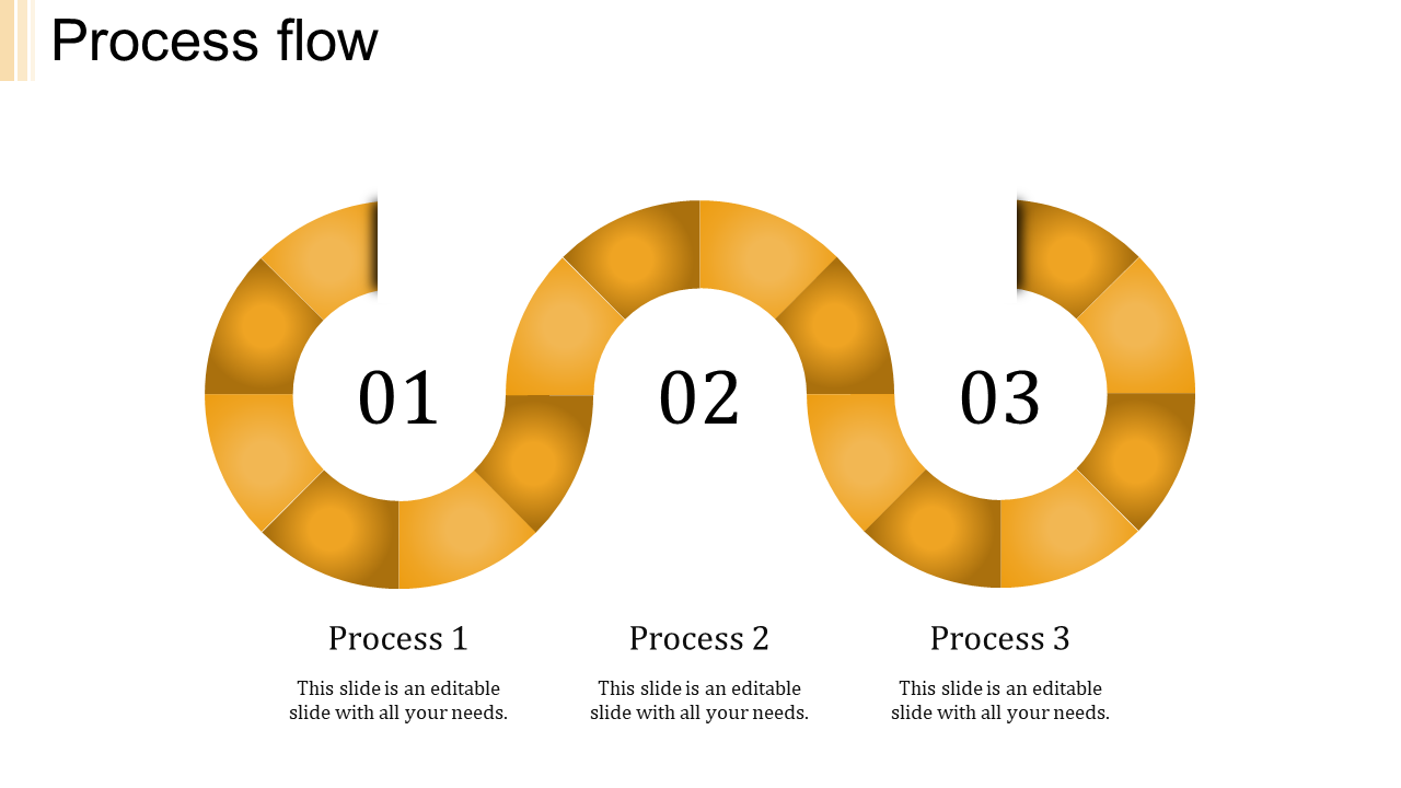 Get Three Noded Process Flow PPT Template Presentation